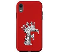 Carcasa para iPhone XR Letra F Inicial + Corona Roja