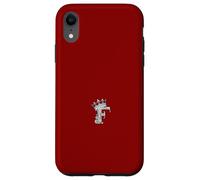 Carcasa para iPhone XR Letra F Inicial + Corona Rojo Oscuro