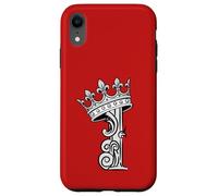 Carcasa para iPhone XR Letra I Inicial + Corona Roja