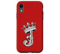 Carcasa para iPhone XR Letra J Inicial + Corona Roja