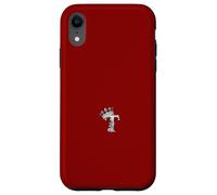 Carcasa para iPhone XR Letra T Inicial + Corona Rojo Oscuro