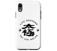 Carcasa para iPhone XR Life Happens Tai Chi Ayuda a la caligrafía China Ying y Yang