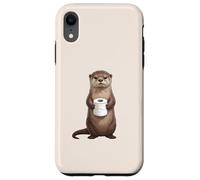 Carcasa para iPhone XR Linda Nutria sosteniendo Papel higiénico Divertido Humor de baño