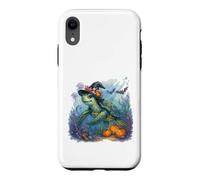 Carcasa para iPhone XR Linda Tortuga Marina Bruja Halloween bajo el Agua