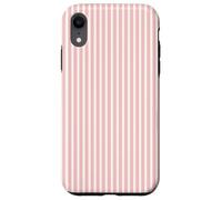 Carcasa para iPhone XR Lindo Blush Pink Stripes Vertical Líneas Patrón Minimalista
