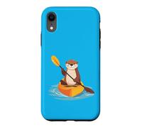 Carcasa para iPhone XR Lindo gráfico de Nutria Marina remando un Kayak Divertido Estilo Kawaii