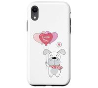 Carcasa para iPhone XR Lindo Perro con un Globo de corazón Te Amo
