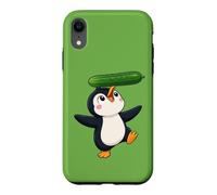 Carcasa para iPhone XR Lindo pingüino Equilibrio Pepino Dibujos Animados Arte