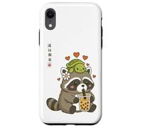 Carcasa para iPhone XR Lindo té de Burbujas de Mapache Kawaii Animal Arte japonés
