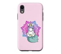 Carcasa para iPhone XR Lindo Unicornio meditando Yoga Lotus Pose Mandala Diseño