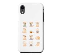 Carcasa para iPhone XR Lindos Gatos meditadores Kawaii Zen Feline Design
