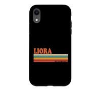 Carcasa para iPhone XR Liora Retro Personalizado Nombre Vintage Rayas