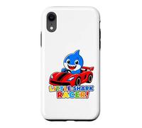 Carcasa para iPhone XR Little Shark Racer Kids Cute Shark Race Car Diseño para niños