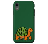 Carcasa para iPhone XR Live Slow Turtle Life Naturaleza Vibes Retro Calma Estética