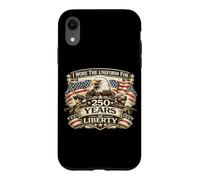Carcasa para iPhone XR Llevé Uniforme Durante 250 años, Veterano de la Libertad, Eagle Flags, EE. UU.