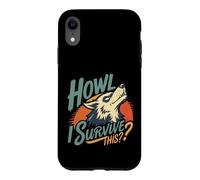 Carcasa para iPhone XR Lobo Aullando cuestionando la Resistencia Arte Retro