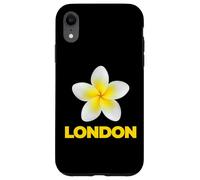 Carcasa para iPhone XR London Tropical Yellow Frangipani Flower Minimalist City