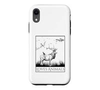 Carcasa para iPhone XR Loves Animals Nature Wildlife Graphic of Deer and Birds
