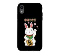Carcasa para iPhone XR Lucky Rabbit Maneki Neko Bunny Flor de Cerezo japonés