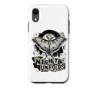 Carcasa para iPhone XR Luna Moth Noche Despliega Grunge Collage