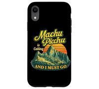 Carcasa para iPhone XR Machu Picchu Perú Viajes Andes Montañas Puesta del Sol Retro