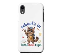 Carcasa para iPhone XR Maine Coon Cat Regresa a la Escuela Vibra en Let The Chaos Begin