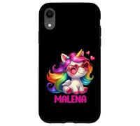 Carcasa para iPhone XR Malena Nombre Personalizado Colorido Unicornio Mujer Ni