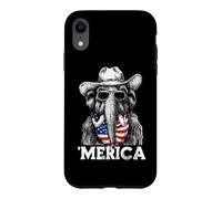 Carcasa para iPhone XR Mammoth Ice Age Bandera Americana Bandana Gafas De Sol Sombrero De Vaquero