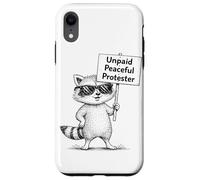 Carcasa para iPhone XR Manifestante pacífico no remunerado Humor Mapache Divertido