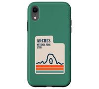 Carcasa para iPhone XR Mapa del Estado de Utah con delicados Arcos de Arco Parque Nacional Retro