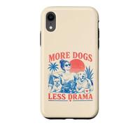 Carcasa para iPhone XR Más Perros, Menos Drama, Divertido diseño para Amantes de los Perros