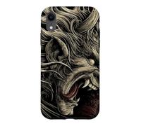 Carcasa para iPhone XR Máscara Retro Japonesa Oni Demon Screaming Yokai Anime