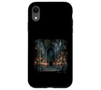 Carcasa para iPhone XR Máscaras góticas Salón Oscuro Mascarada Catedral Escena Diseño