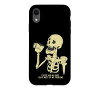 Carcasa para iPhone XR Matrimonio Divertido Decir Café Y Mi Esposa Hombres Mujeres Calavera