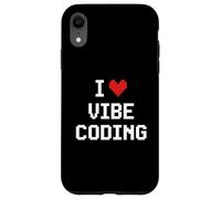 Carcasa para iPhone XR Me Encanta el codificador de programación Pixel Heart de Vibe Coding
