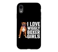 Carcasa para iPhone XR Me Encanta Wiggly Boxer Girls, Divertido Meme de Perro bóxer para Mascotas
