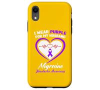 Carcasa para iPhone XR Me Pongo púrpura para mi Esposo Concientización sobre el Dolor de Cabeza por migraña
