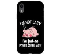 Carcasa para iPhone XR Mens Womens Kids Lazy Power Saving Cute Show Pig Lover