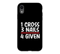 Carcasa para iPhone XR Mensaje bíblico Cristiano 1 Cruz 3 Clavos 4 Dado Cristiano
