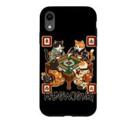 Carcasa para iPhone XR Meowjong Cat Playing Mahjong Game Juego Chino Tradicional