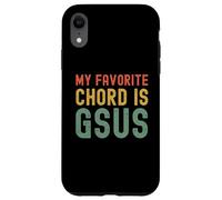 Carcasa para iPhone XR Mi Acorde Favorito es Gsus Retro Christian Guitar Player Juego de Palabras