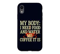 Carcasa para iPhone XR Mi Cuerpo Necesita Comida Agua Me Café Es cafeína Humor