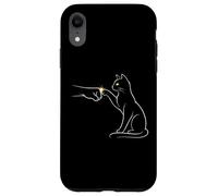 Carcasa para iPhone XR Midnight Cat Touch Magical Bond Line Art Cat Silhouette