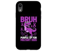 Carcasa para iPhone XR Military Child Month Dinosaur, Purple Up for Military Kids