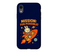 Carcasa para iPhone XR Misión Divertida Posible: Lindo Conejito Astronauta y tripulación Espacial
