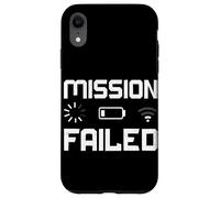 Carcasa para iPhone XR Misión fallida batería Baja Gamer Joke Gaming Console Humor