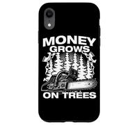 Carcasa para iPhone XR Money Grows on Trees Leñador Motosierra Madera Cortar