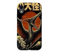 Carcasa para iPhone XR Monstruo Cielo Volando Kaiju Pterosaurio sobre Ola Japonés Retro