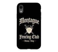 Carcasa para iPhone XR Montague Esgrima Club Verona Italia Espadas y Escudo Envejecido