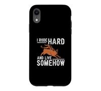 Carcasa para iPhone XR Monté Duro Y Vivo De Alguna Manera Divertido Rodeo Cowboy Un Bull Rider